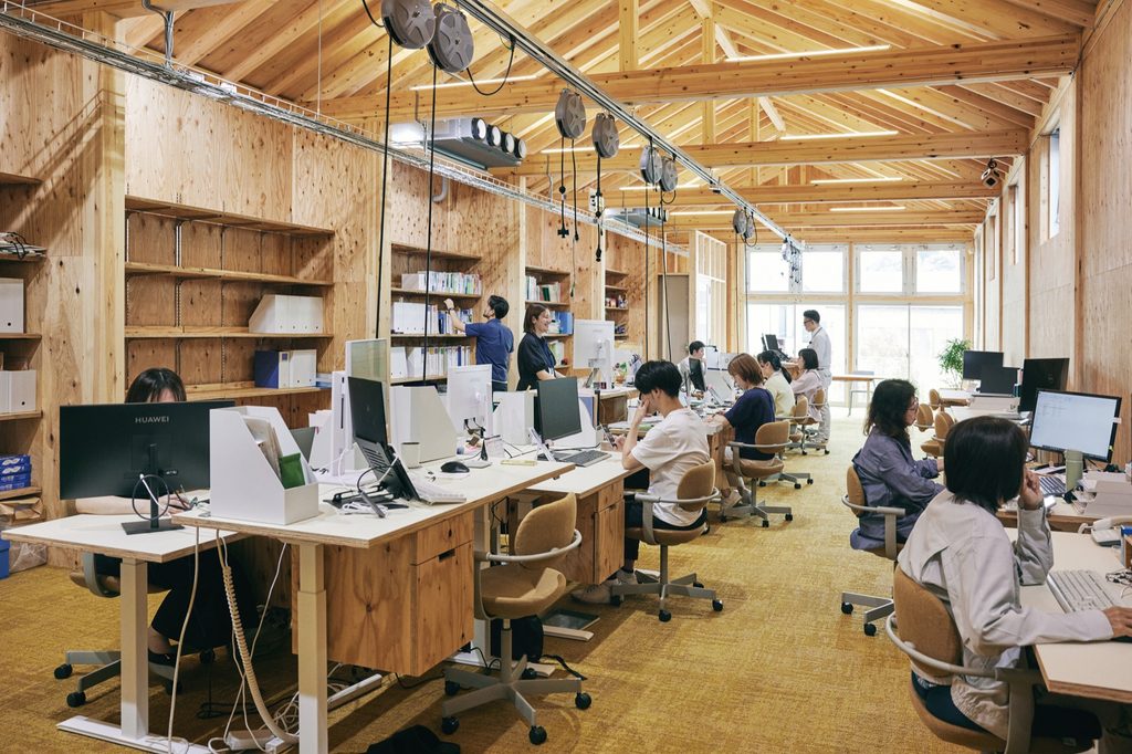 Office at the rear under the timber roof