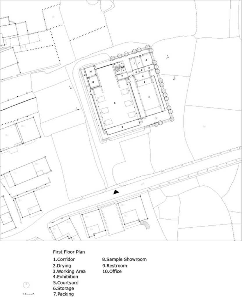 Site and ground floor plan drawing