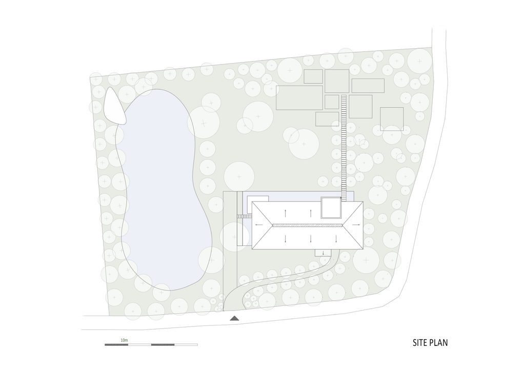 Site plan drawing of Am House
