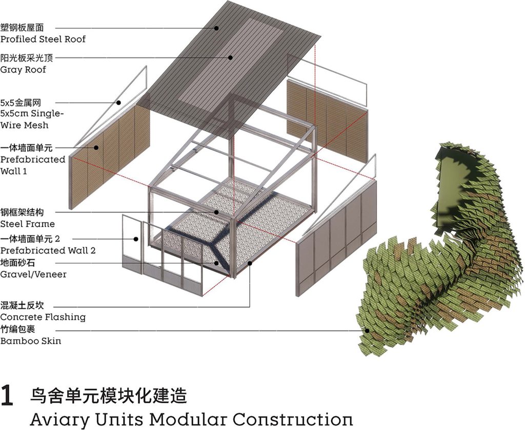 Modular aviary construction drawing