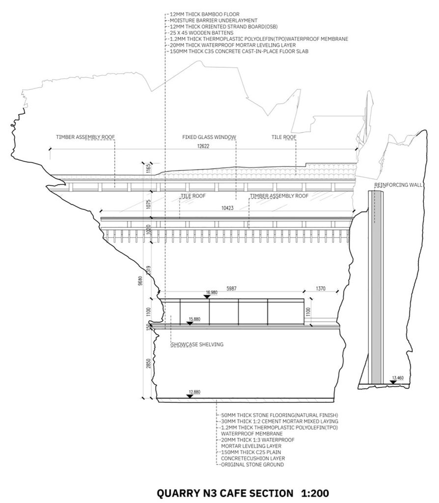 Quarry No. 3 cafe section drawing 2