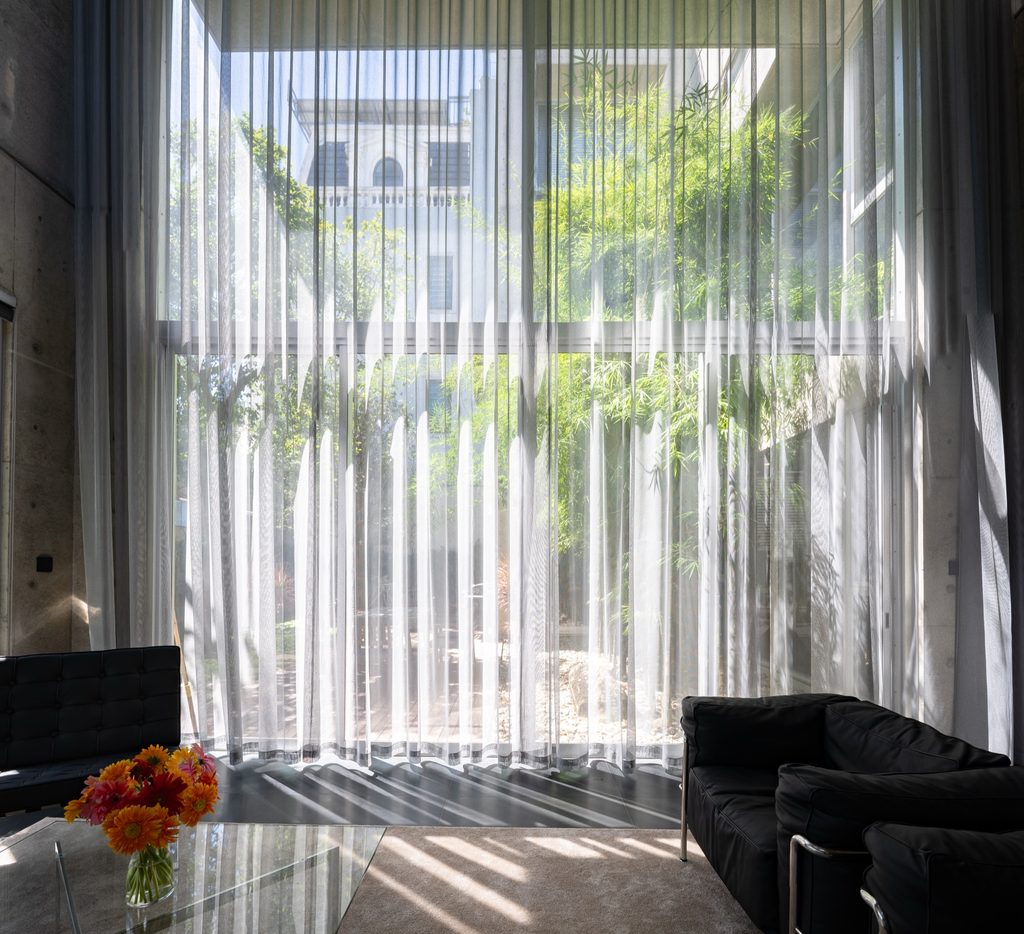 Living room facing the central garden
