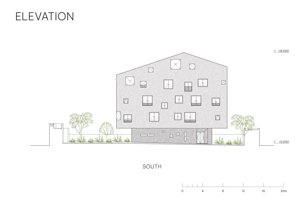 100 Windows by Inrestudio, Hanoi, elevation drawing 3