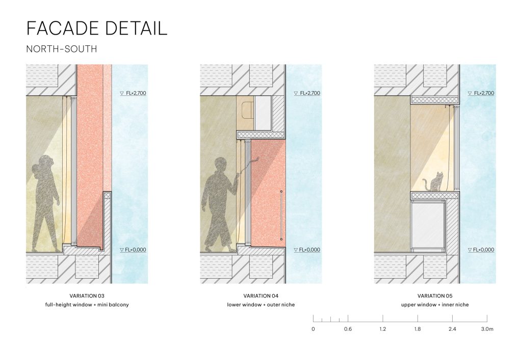 100 Windows by Inrestudio, Hanoi, facade drawing 2