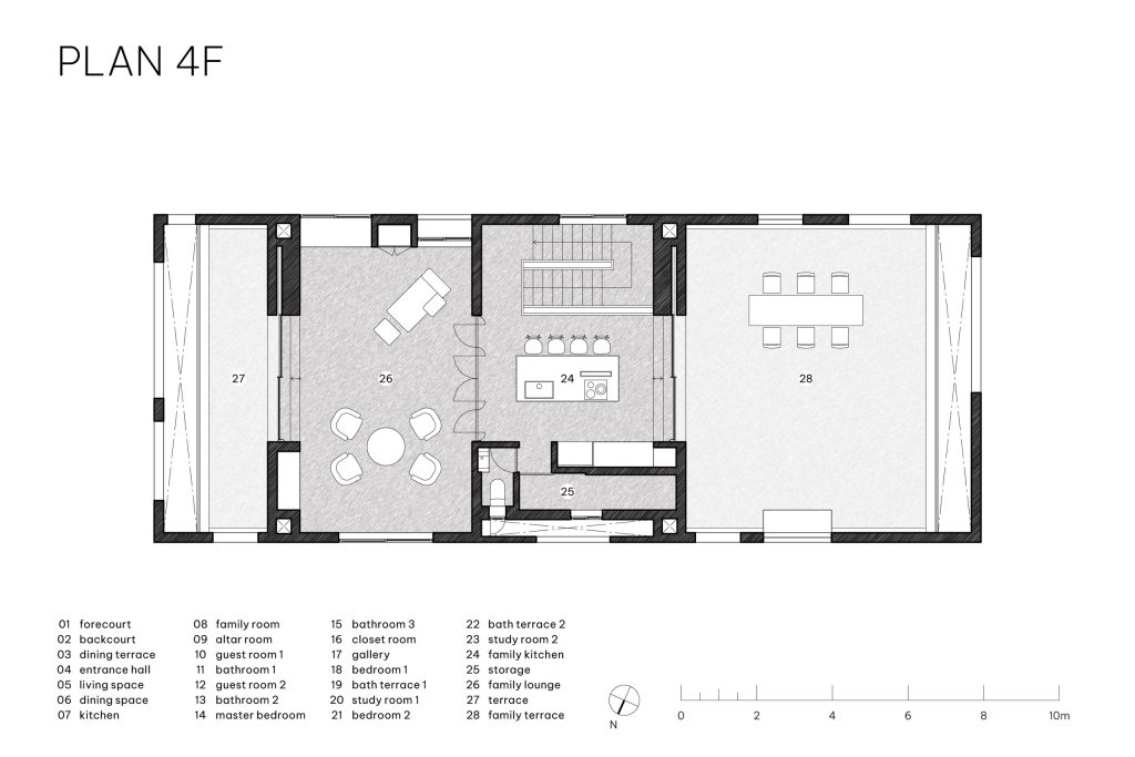100 Windows by Inrestudio, Hanoi, fourth floor plan drawing