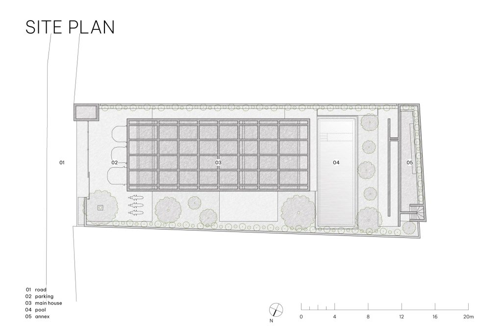 100 Windows by Inrestudio, Hanoi, site plan drawing