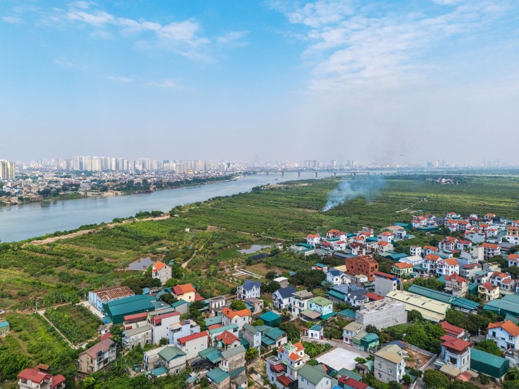 100 Windows by Inrestudio, Hanoi, aerial view by the river