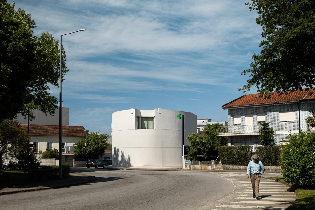 Pharmacy seen along the residential street