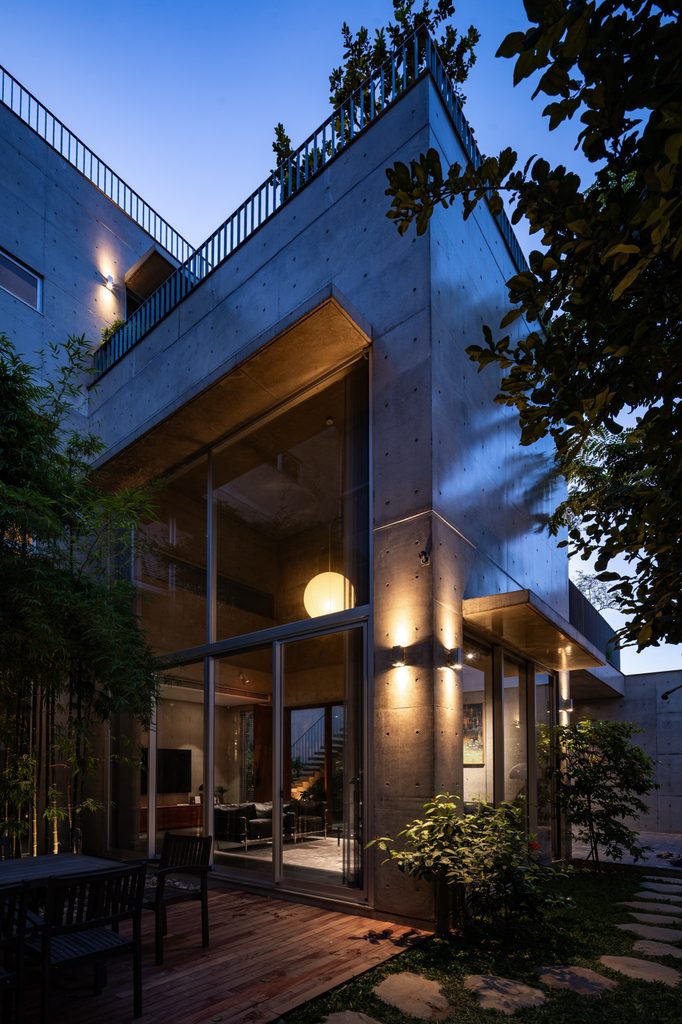The house at dusk