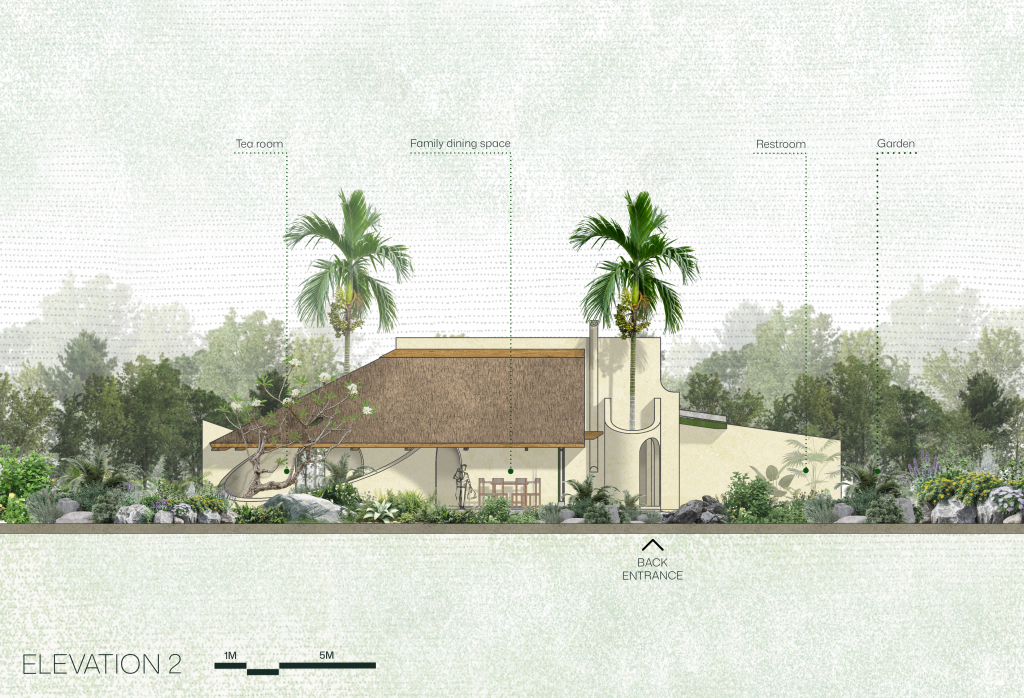 Design drawing for Dong Trieu Retreat by NAQI & Partners: ELEVATION 2