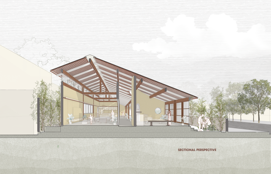 Perspective section drawing