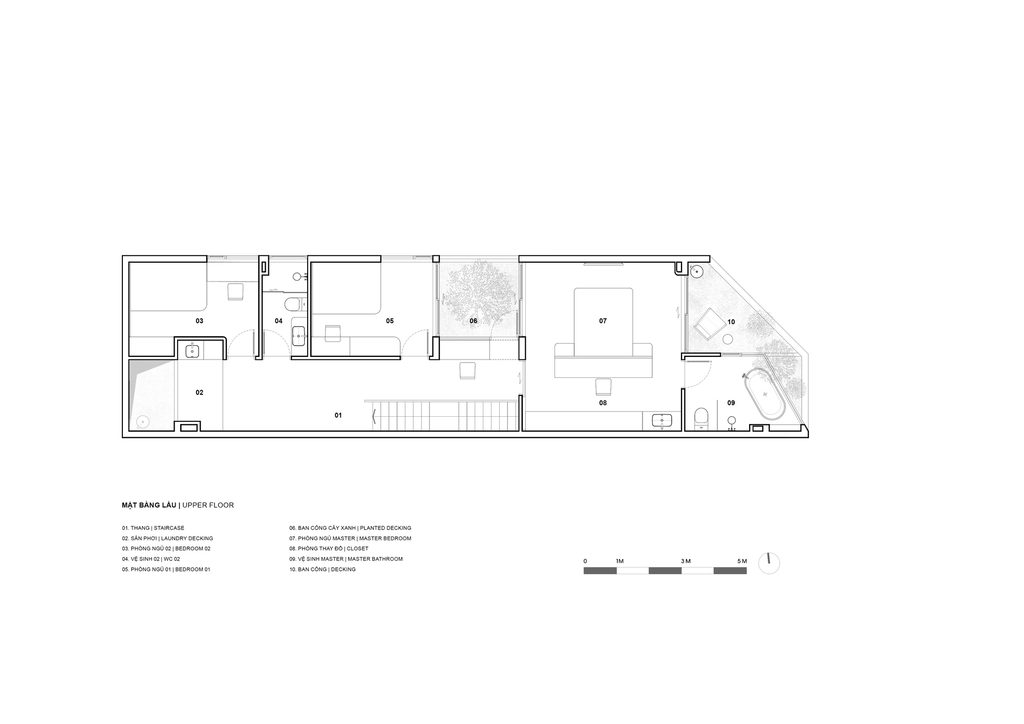 Upper floor plan drawing
