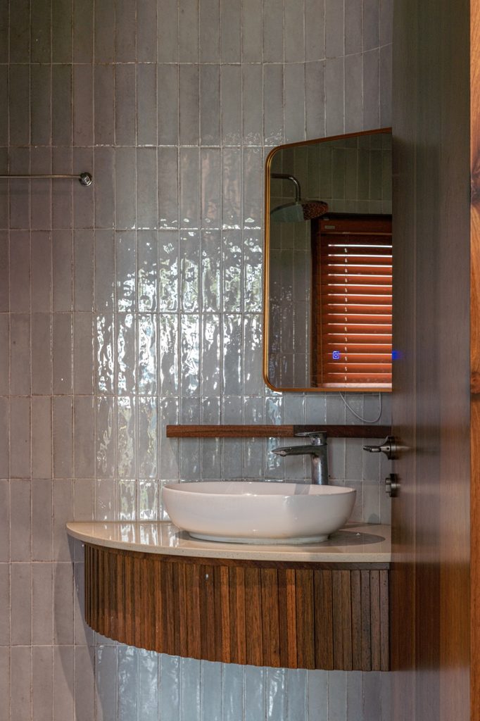 Bathroom basin and timber vanity