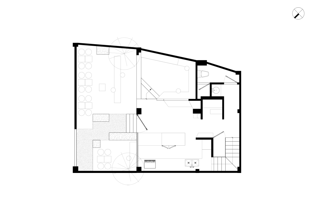 Day1 Cafe by oh.hi studio, ground floor plan