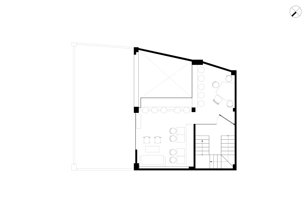 Day1 Cafe by oh.hi studio, mezzanine floor plan