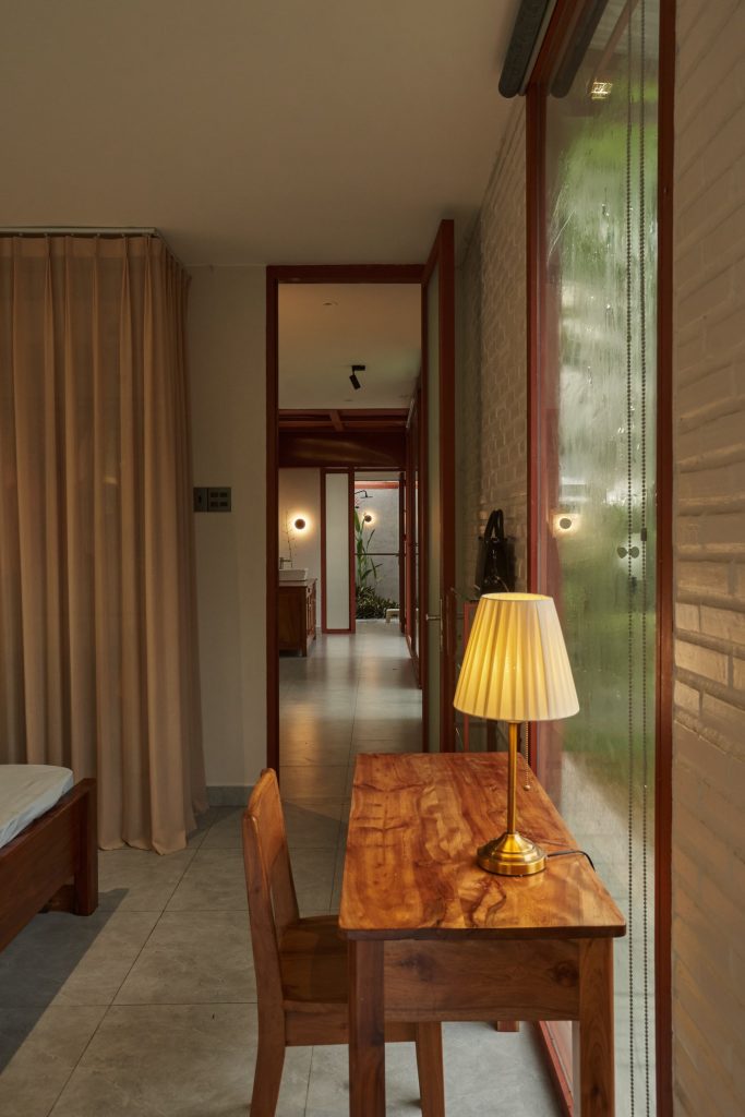Garden House by aha.studio.arc, Go Quao, An Giang, bedroom with desk