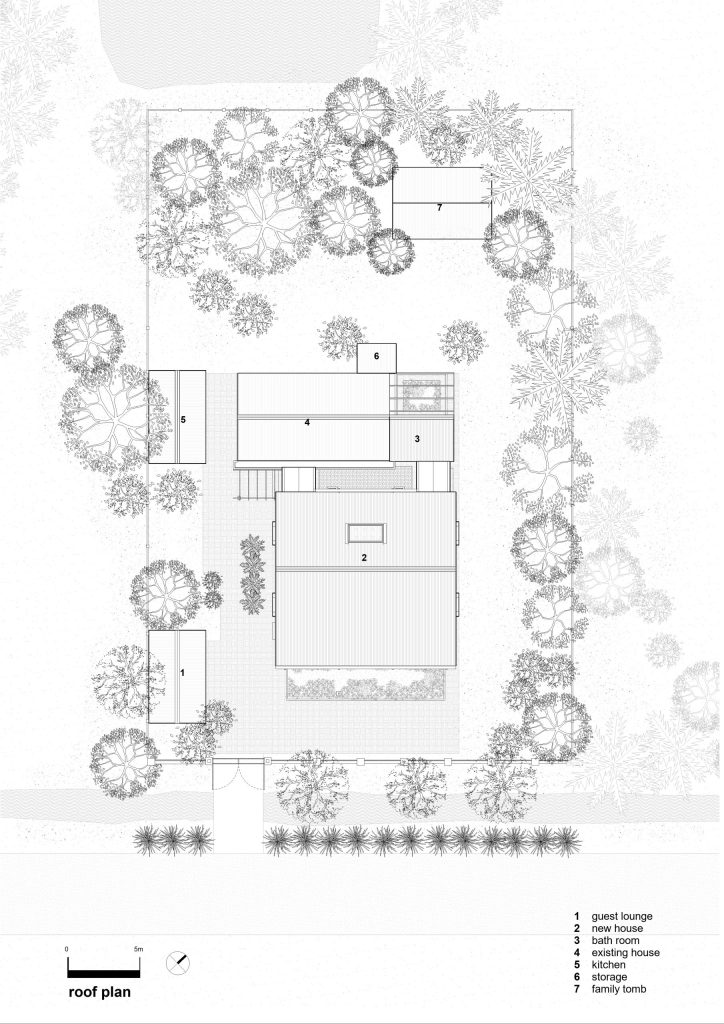 Garden House by aha.studio.arc, Go Quao, An Giang, roof plan drawing