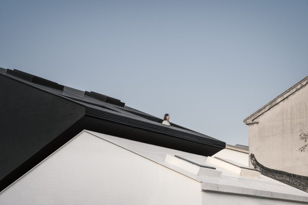 Roof edges of the dark and white volumes