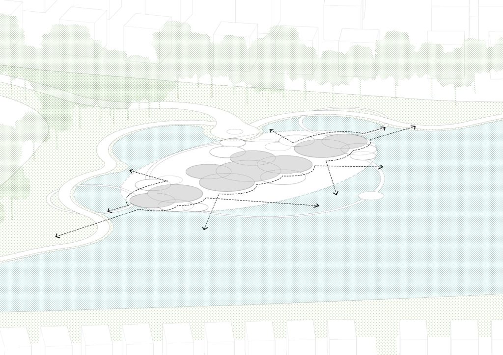 Diagram of the footprint broken into circular volumes
