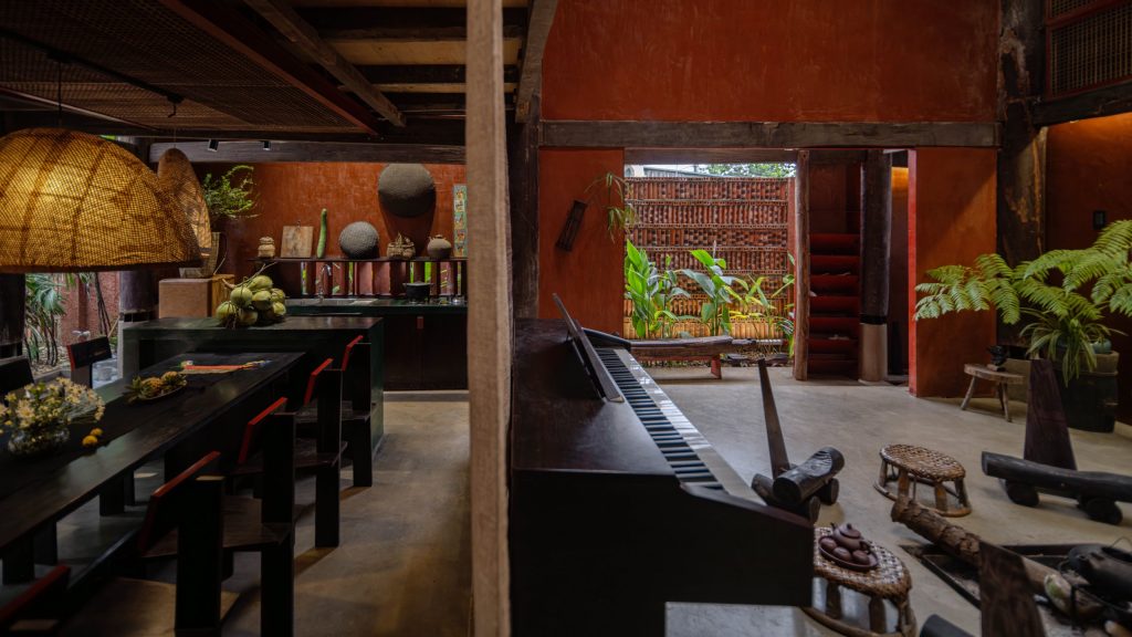 Ground floor living space with reclaimed timber frame