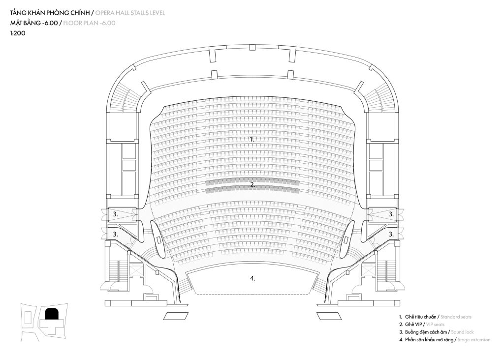 Opera auditorium plan drawing