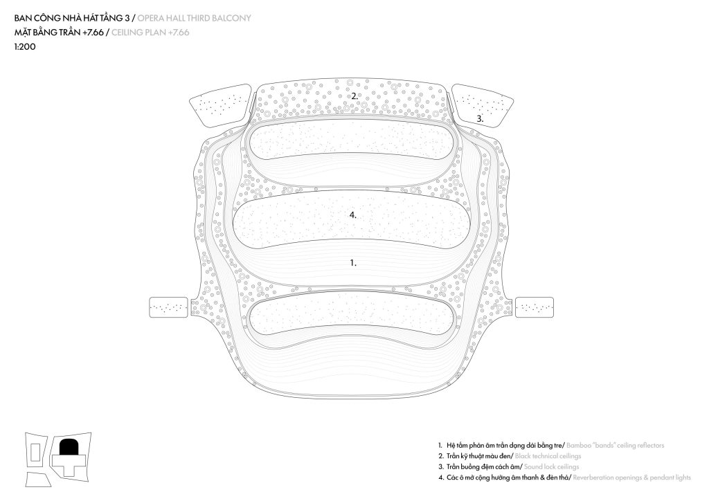 Theatre balcony level 3 plan drawing
