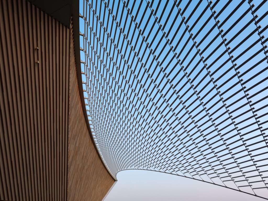 Looking up through the ceramic screen