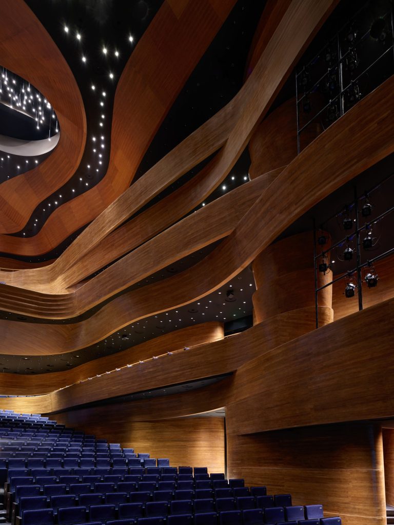 Terraced balcony bands in the opera auditorium