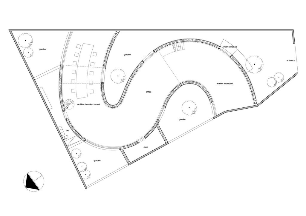 Ground floor plan drawing of Rock Office