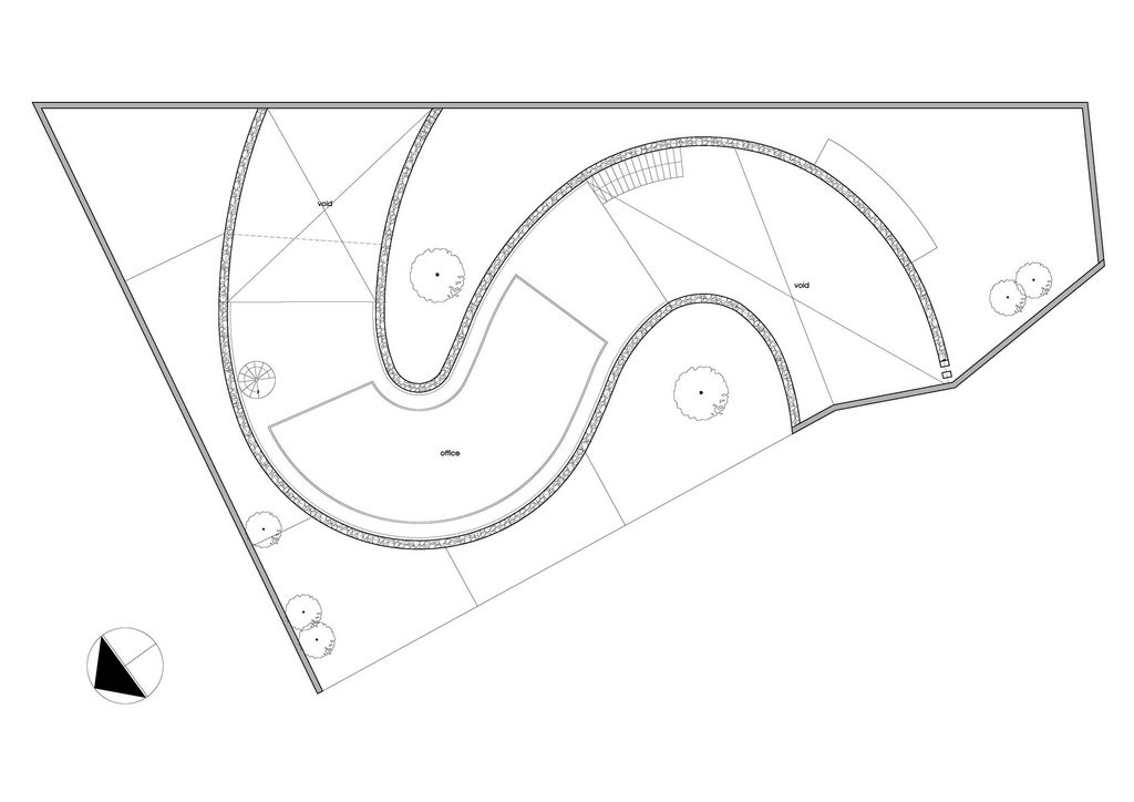 Mezzanine plan drawing of Rock Office