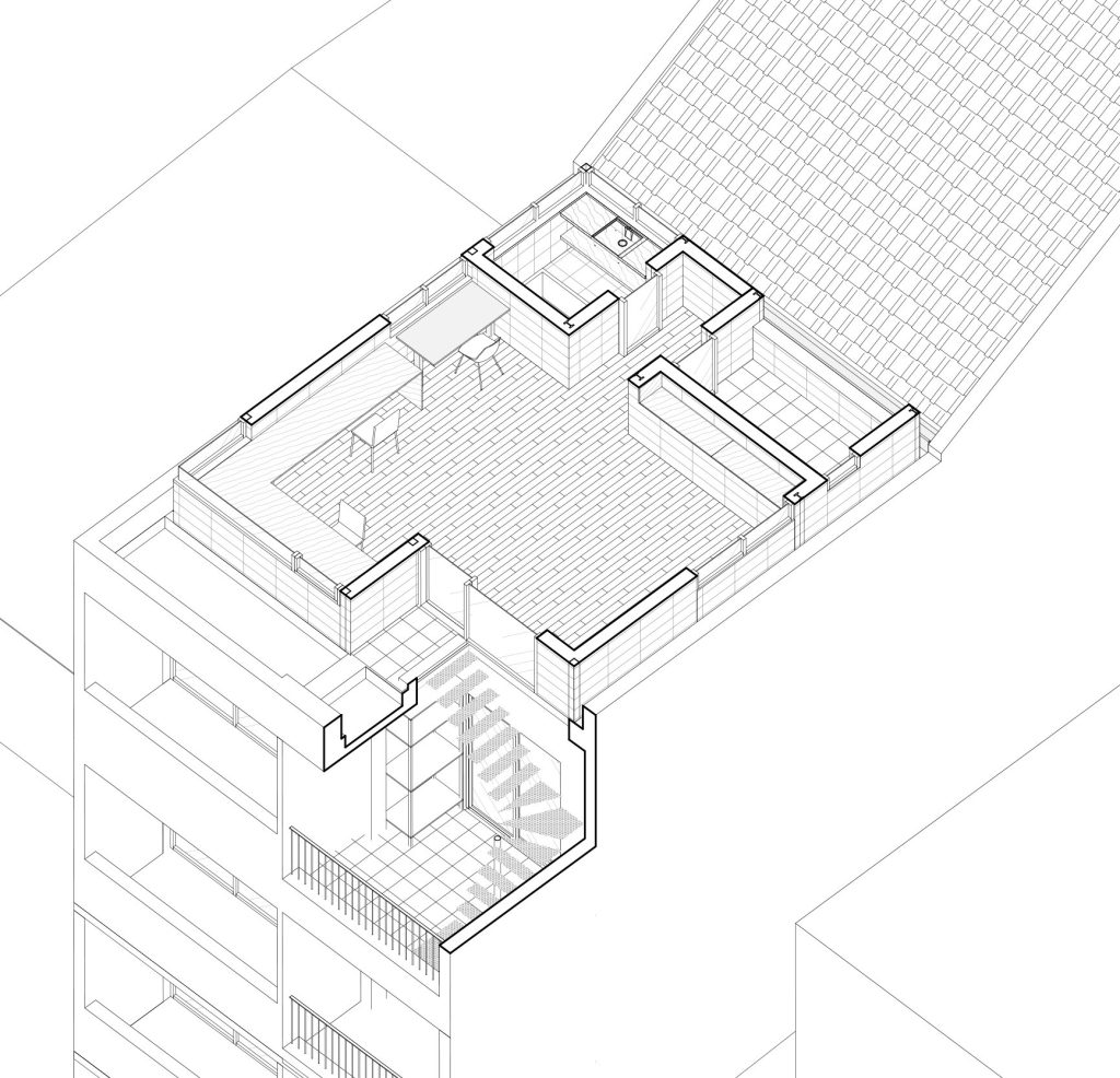 Room Above by scale50, Ho Chi Minh City, axonometric drawing of the roof