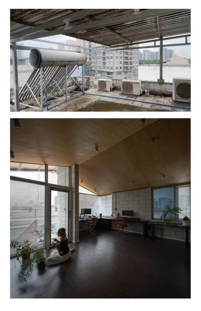 Room Above by scale50, Ho Chi Minh City, the rooftop before and after