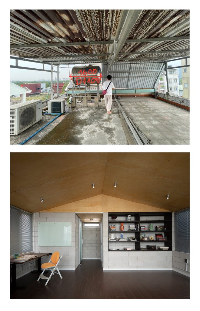 Room Above by scale50, Ho Chi Minh City, the rooftop before and after