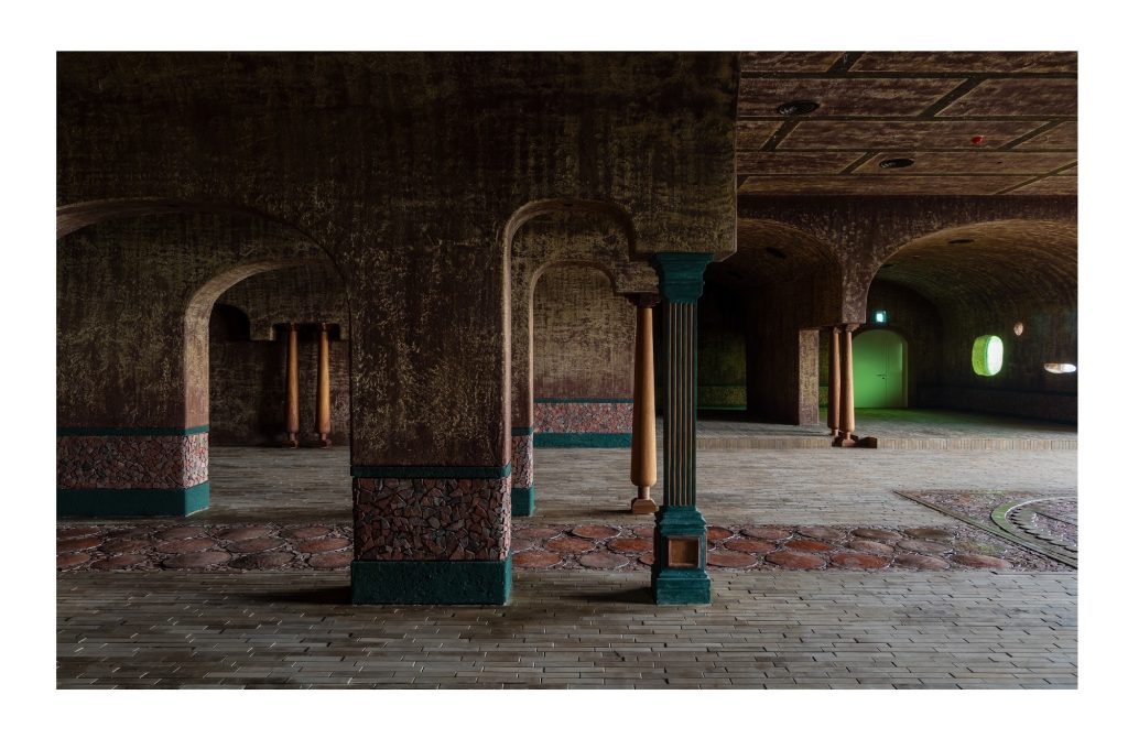 Vaulted bays seen across the dining room