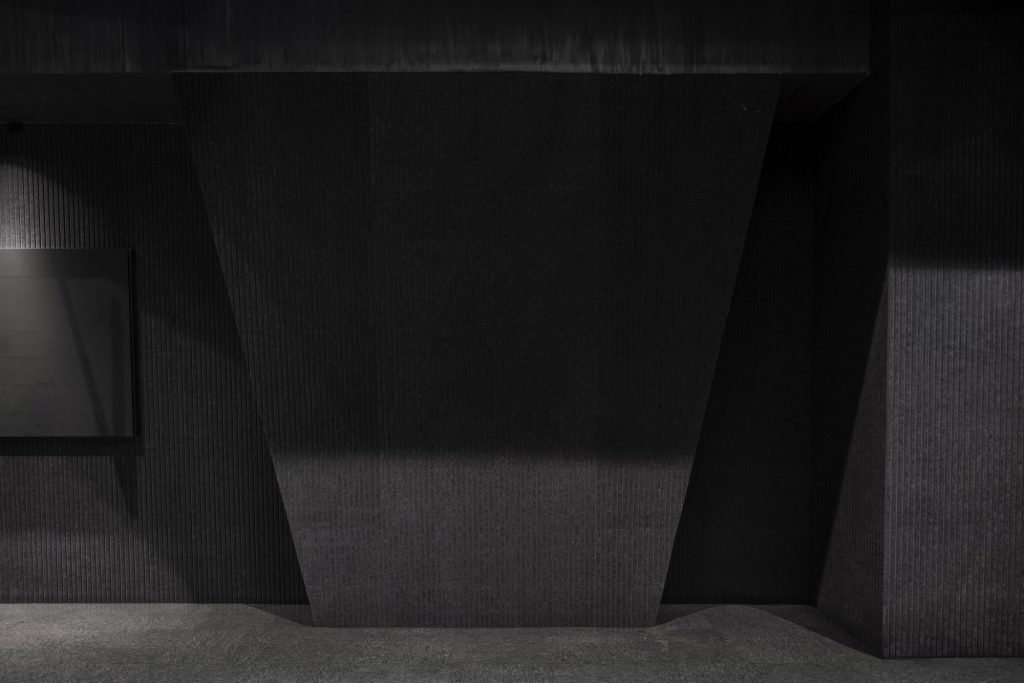 Black and grey interior with vertical texture