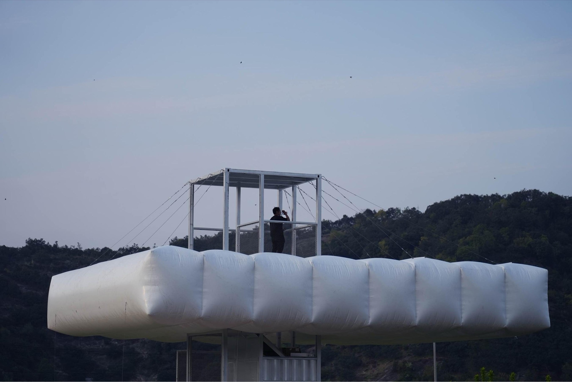 Down in the Clouds brings inflatable architecture to a rice field