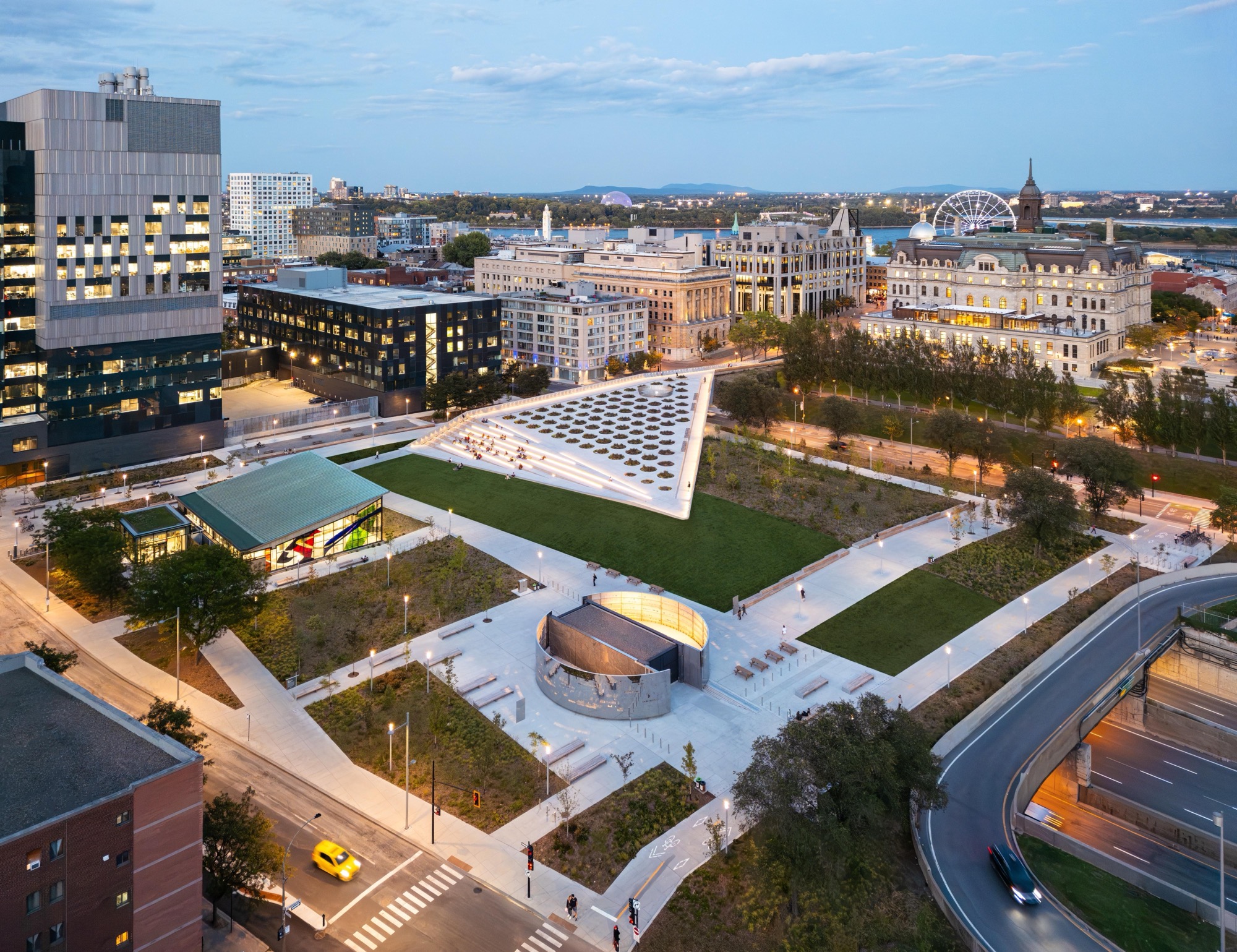 Place des Montréalaises by Lemay transforms Montreal expressway into memorial plaza