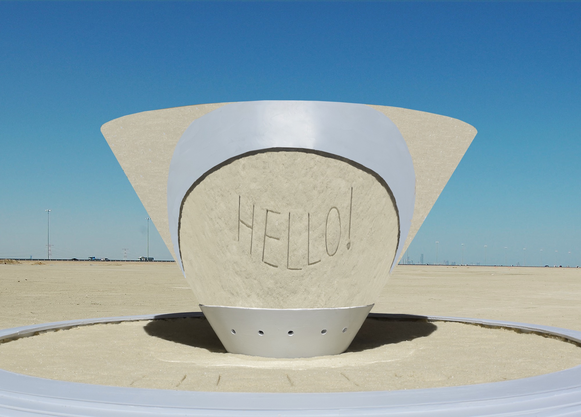 Architecture in the sand: a reflective cone for desert interaction