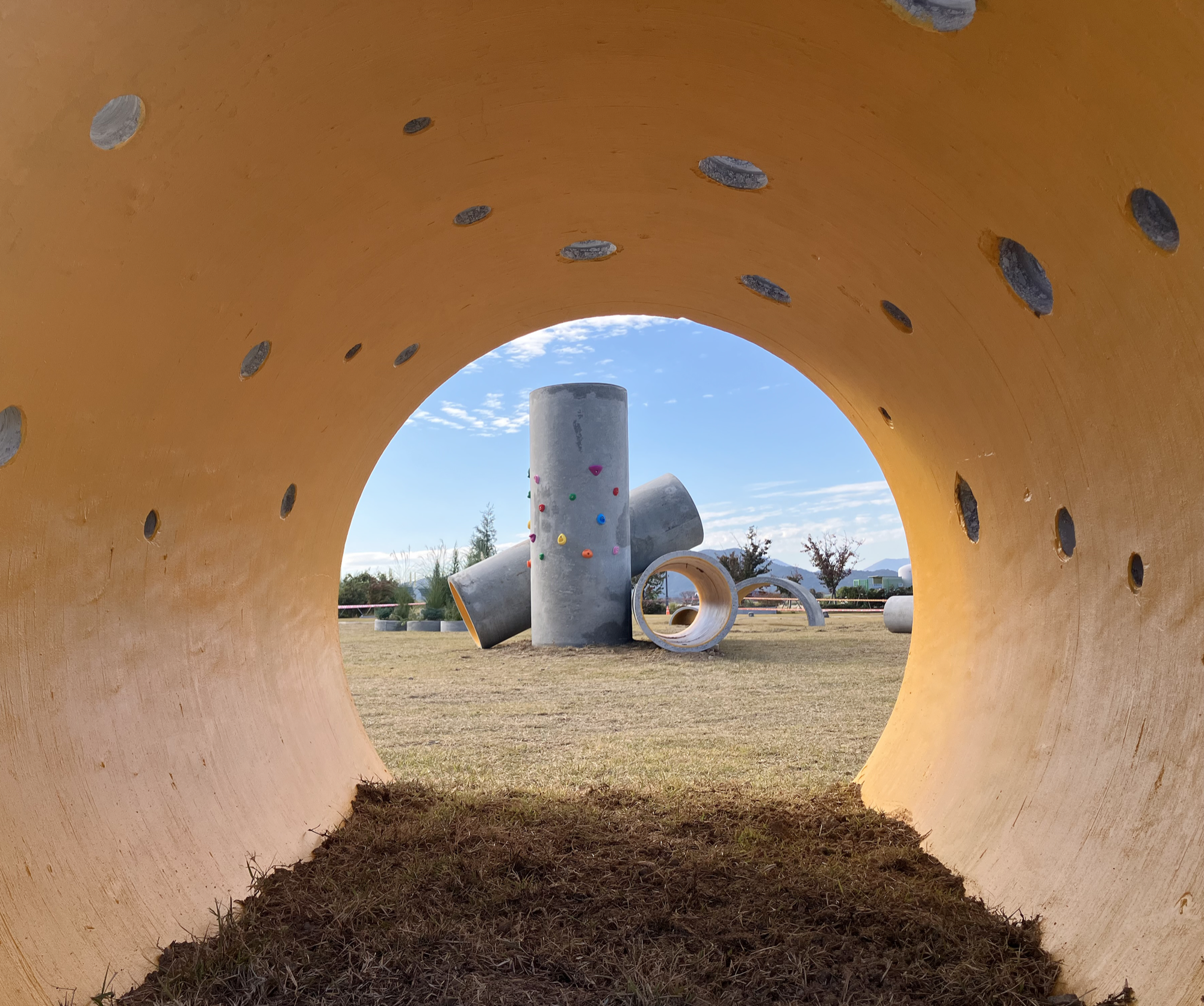 Concrete Utopia in Busan reuses discarded concrete pipes as urban installation
