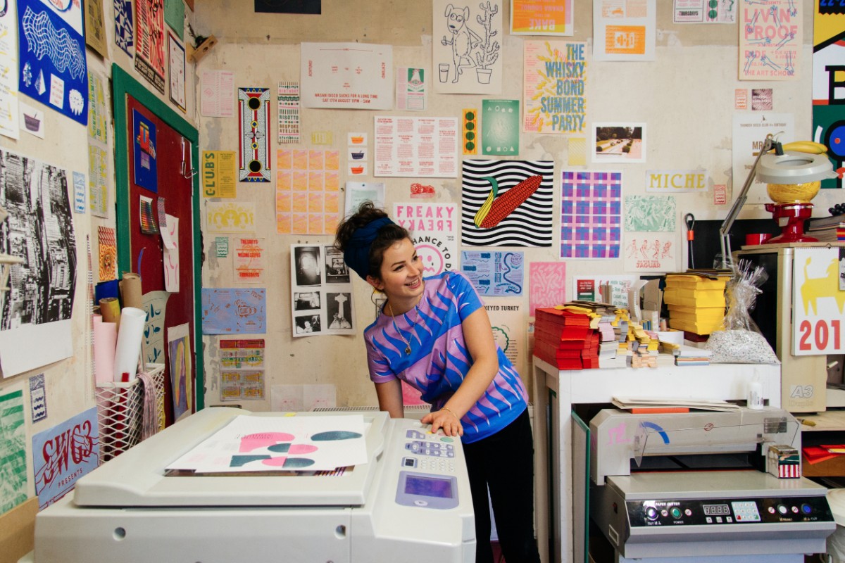 “The whole space behaves like a risograph composition”