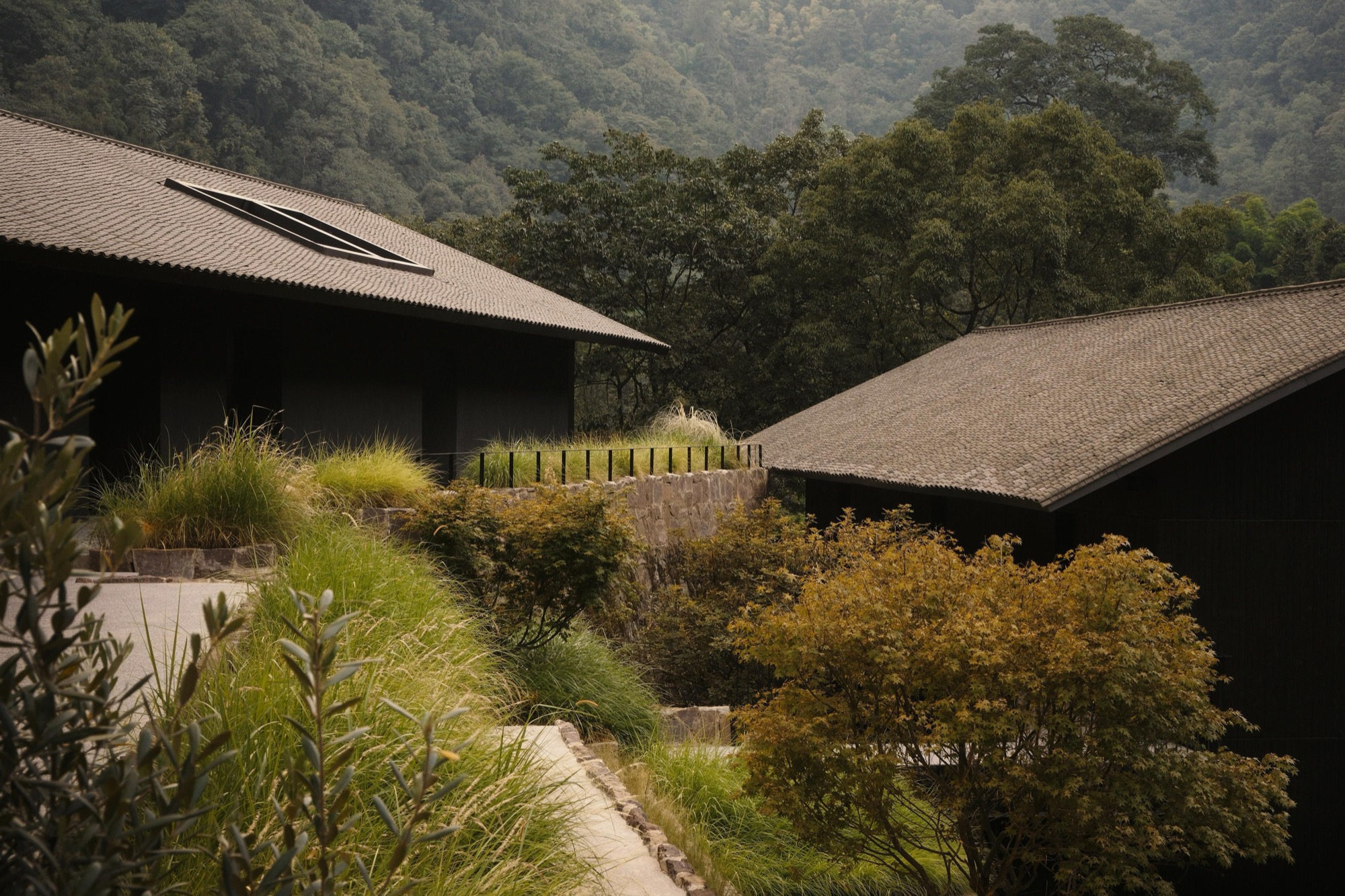 Studio J. Bridgland transforms abandoned buildings into a quiet mountain resort in Emeishan