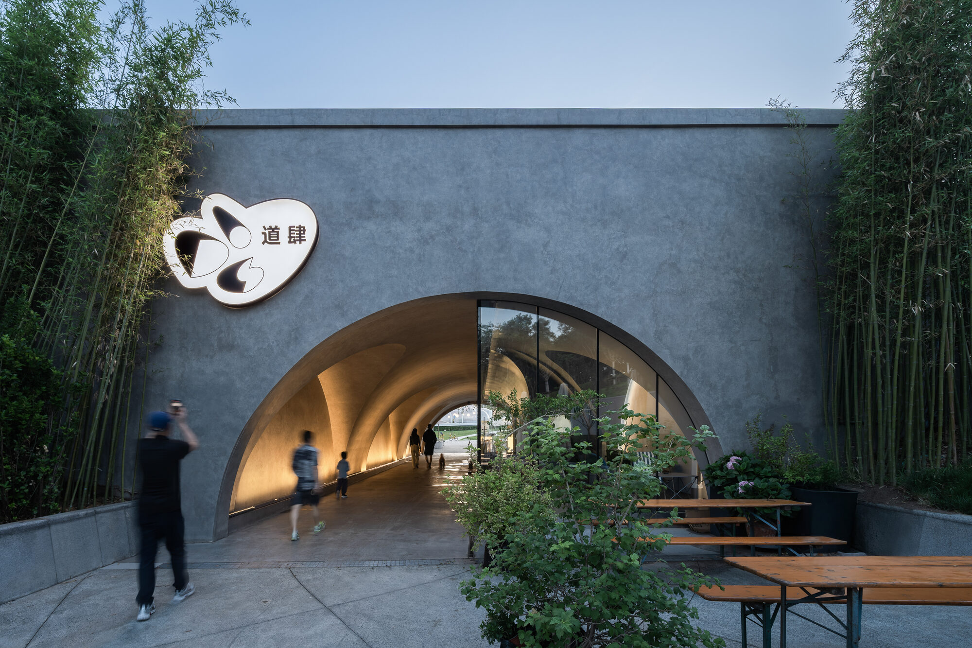 MARS Studio transforms Beijing underpass into glowing DOS restaurant