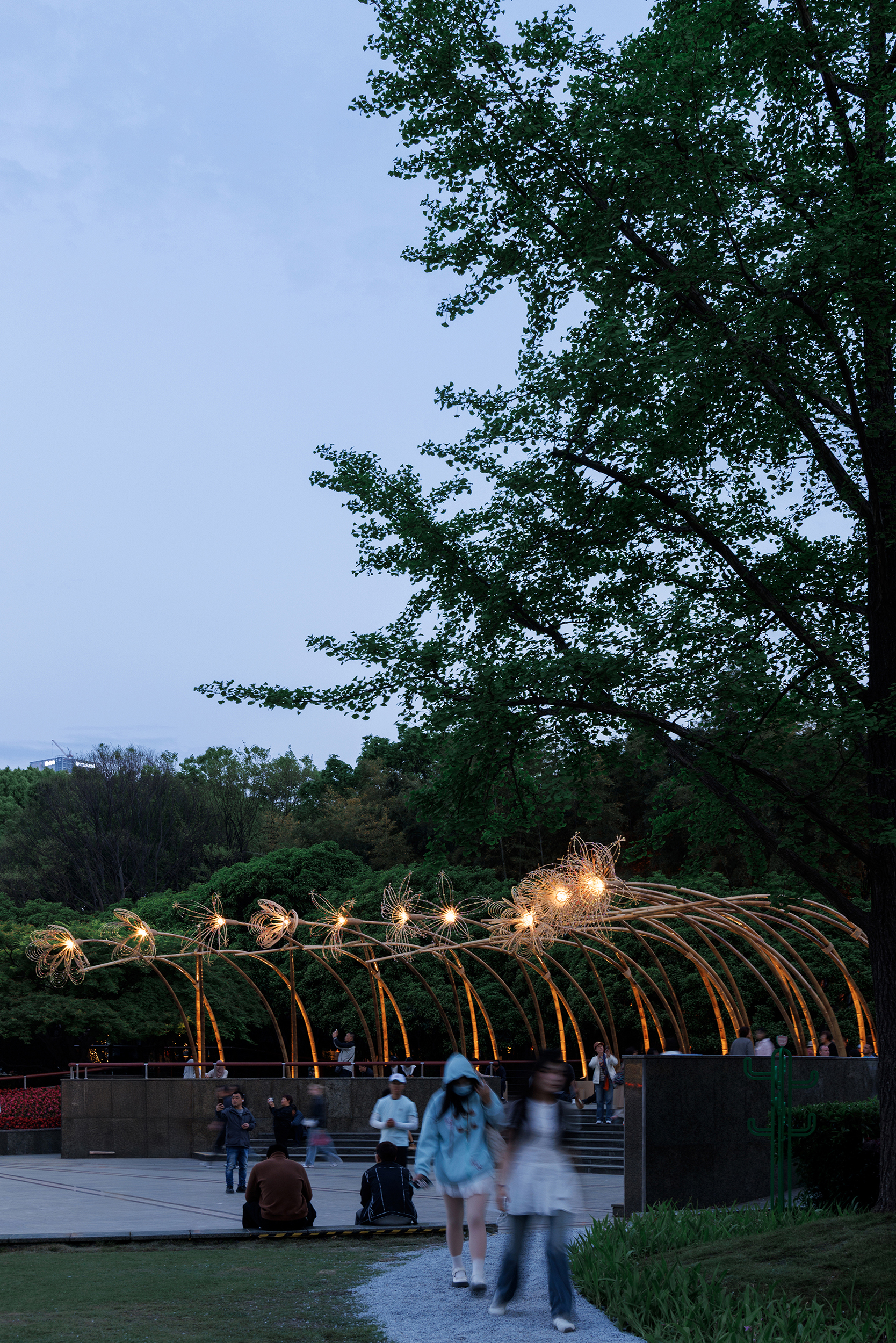 Bent by Spring installation within Gucheng Park in Shanghai