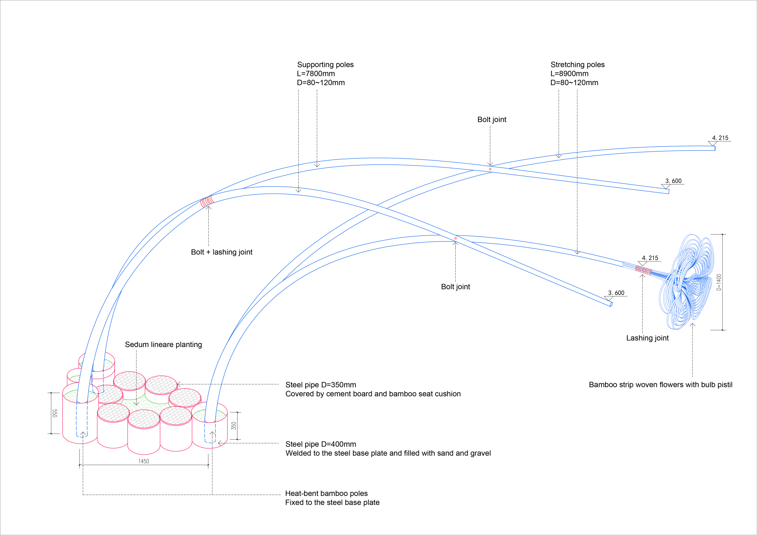Axonometric drawing of Bent by Spring by HCCH Studio