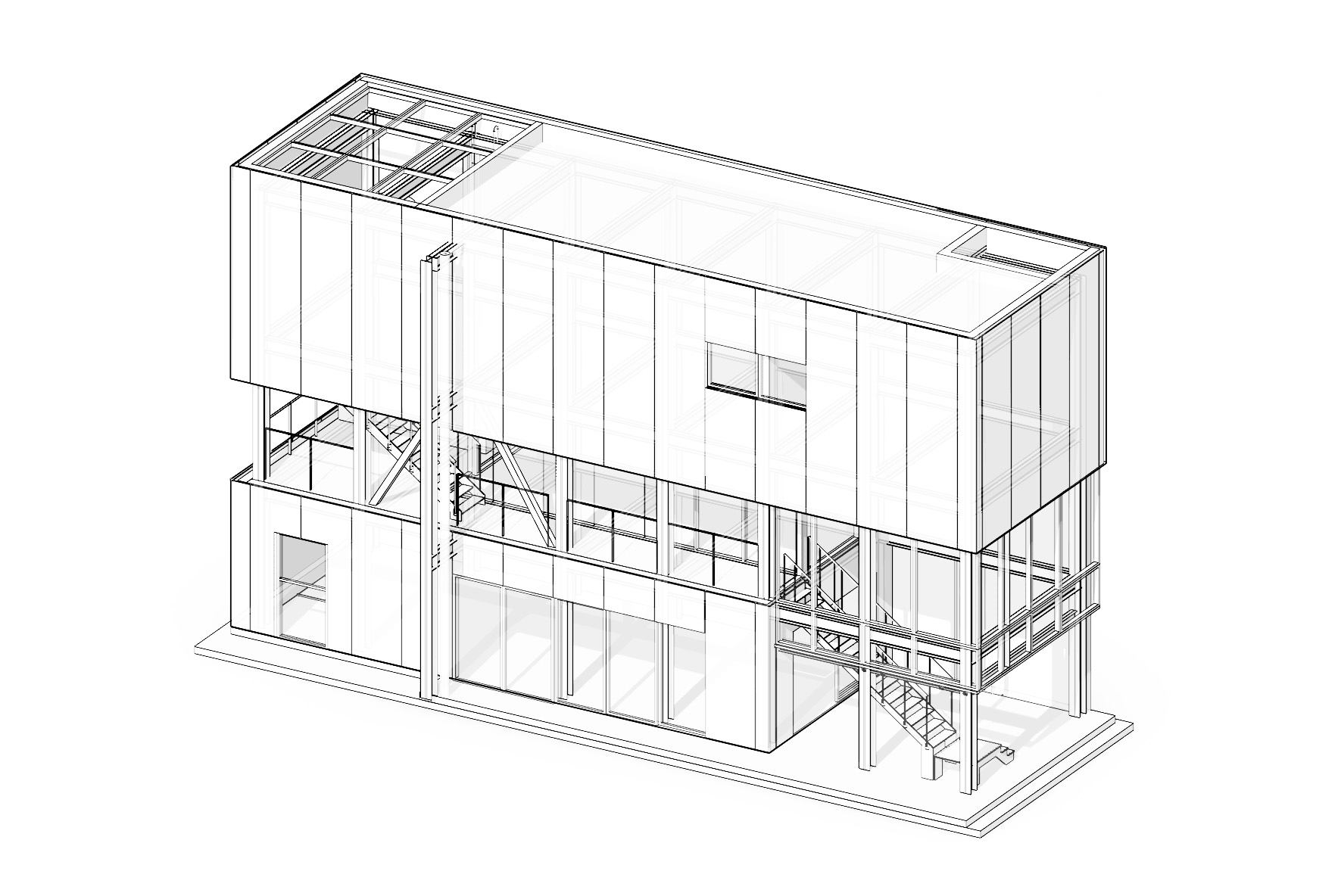 Axonometric drawing of MOM House by Supra-Simplicities