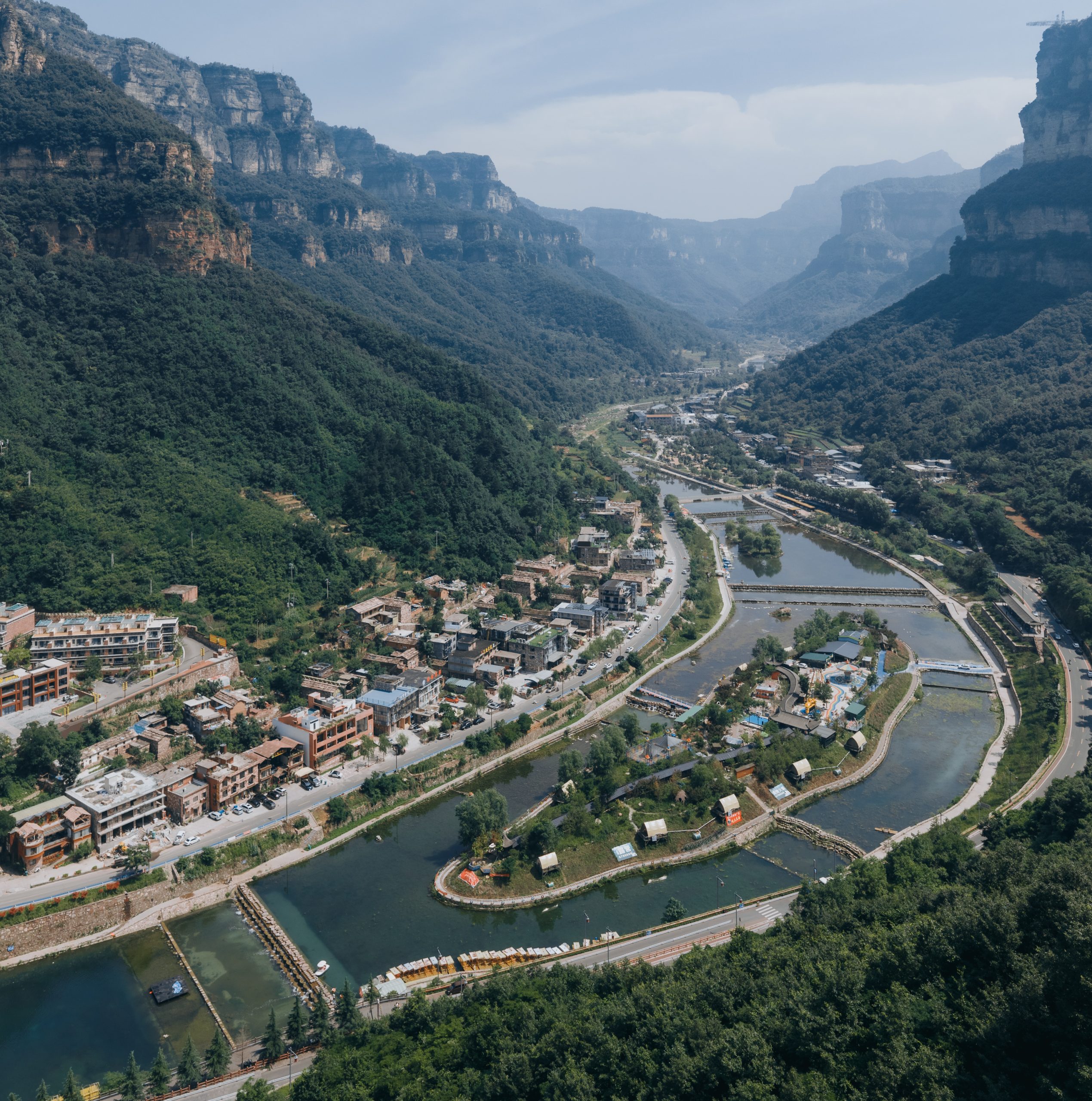 Aerial view of Wo Quan Shan Fang in the Taihang Mountains