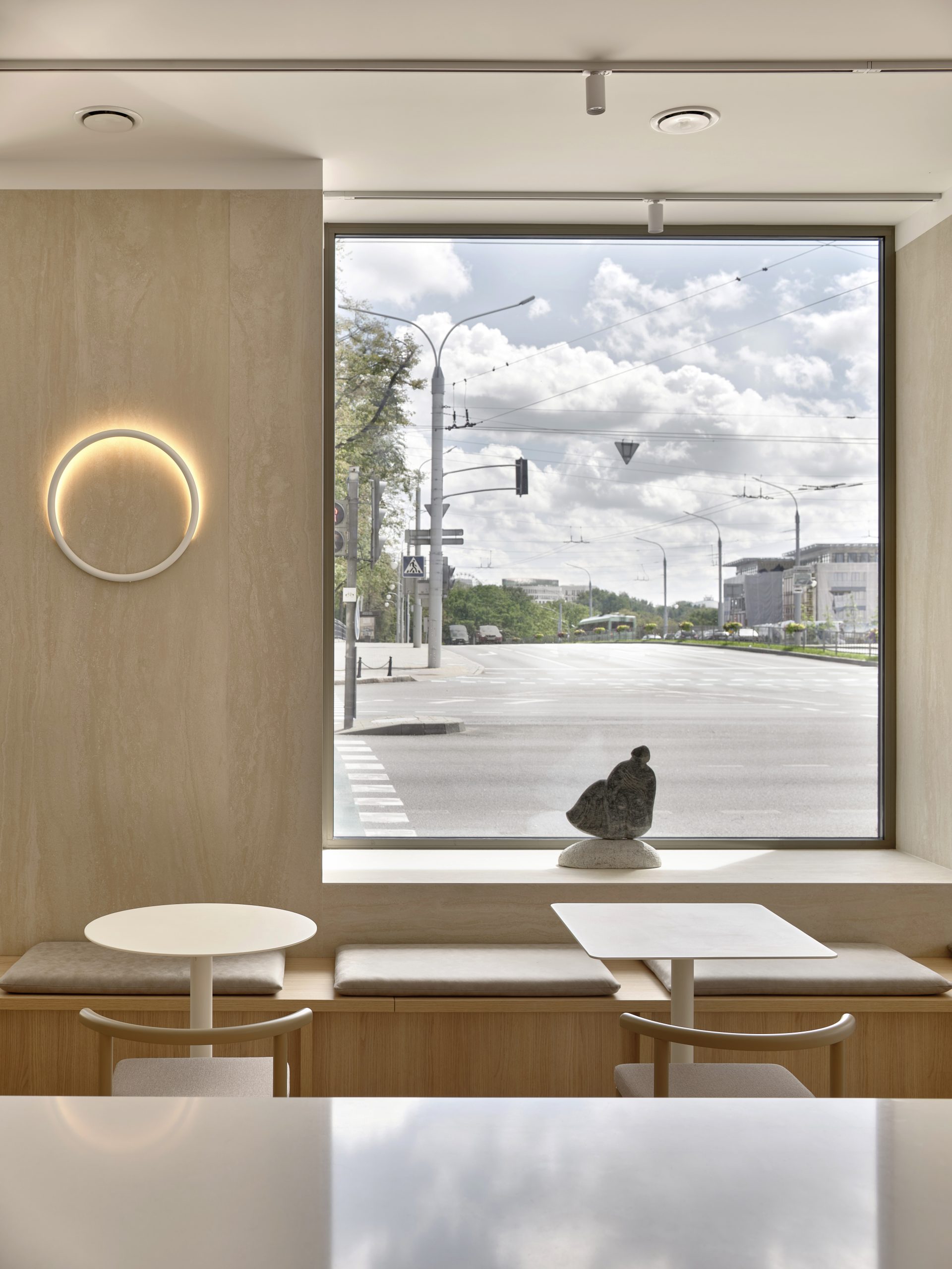 Emilio Ferro cuts a beam of white light through Paris' Chapelle Expiatoire