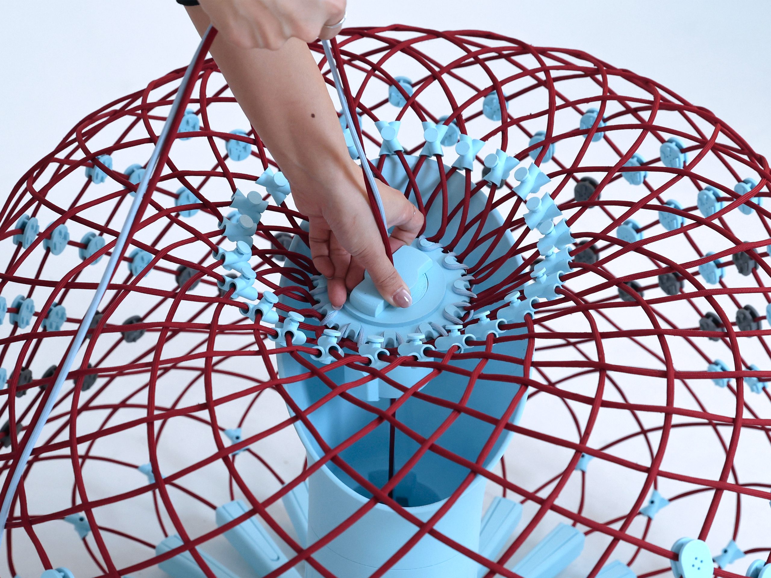 3D-printed hub detail of Re-Flat Pack Sofa