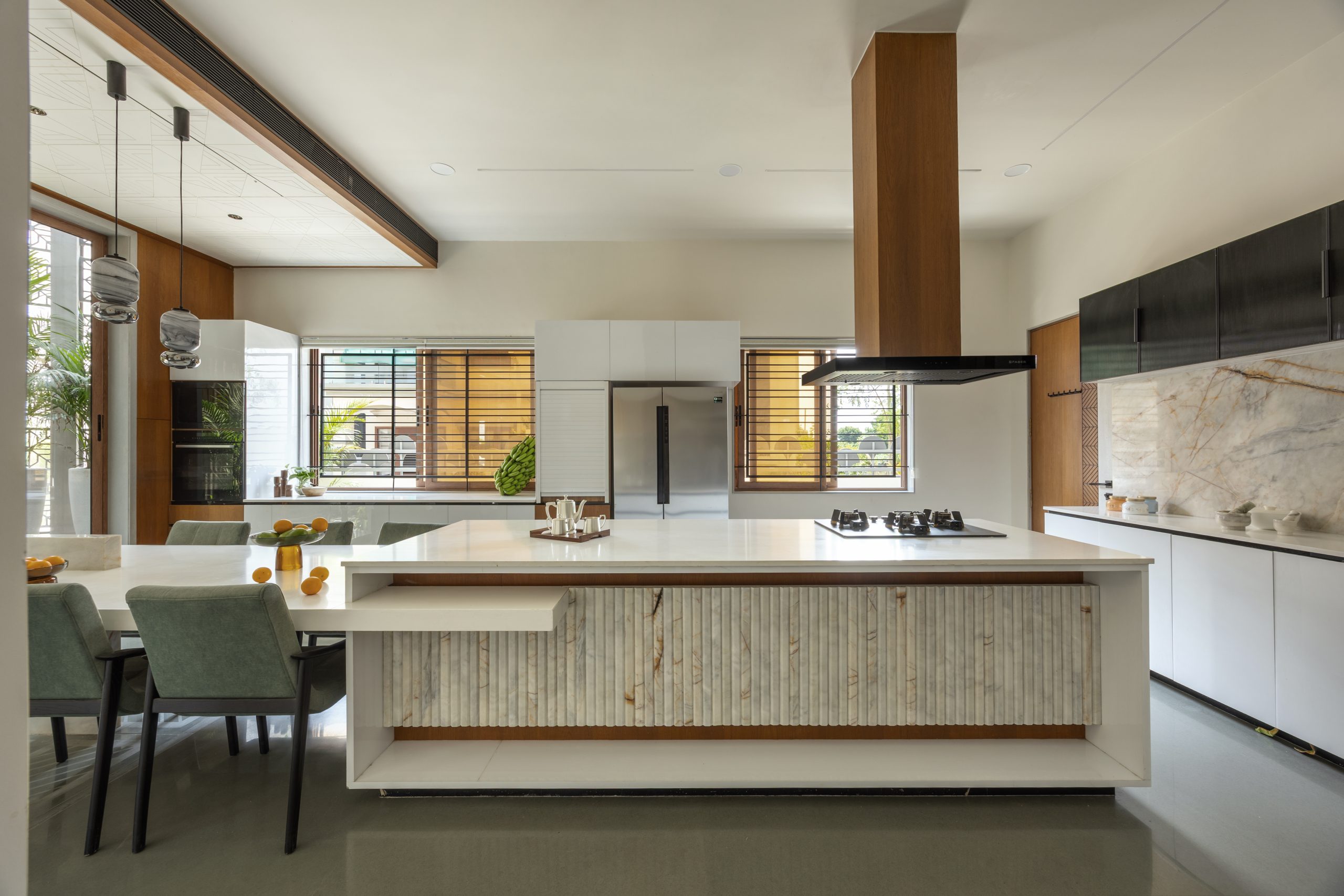 Courtyard and interior at Tathasthu residence
