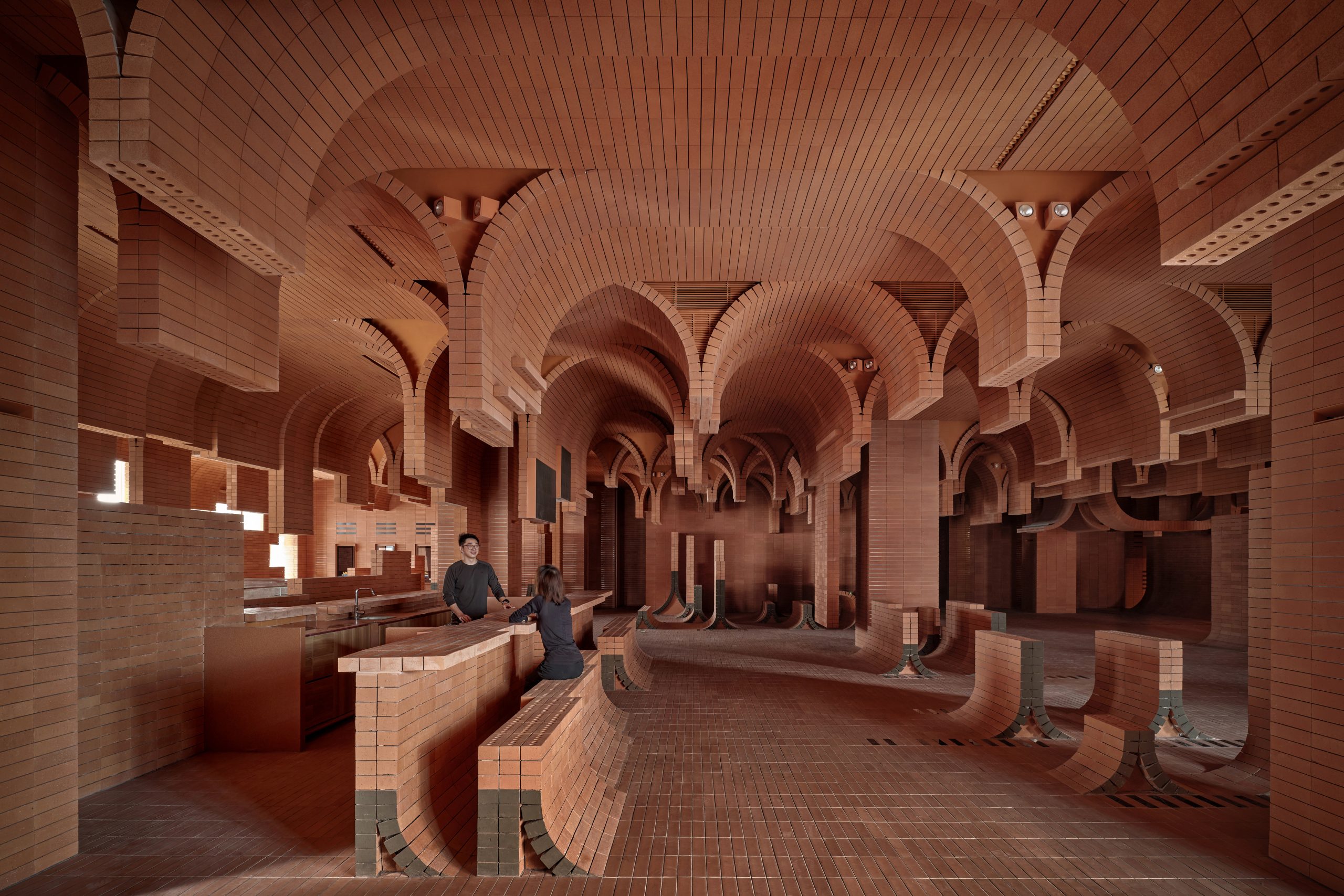 Brick interior at Haikou Gaoxingli Insun Cinema